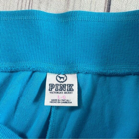 Y2K PINK VS Large Blue Velour Flare Blue Bling Track Sweatpants Plush 2000’s VTG - Picture 4 of 11